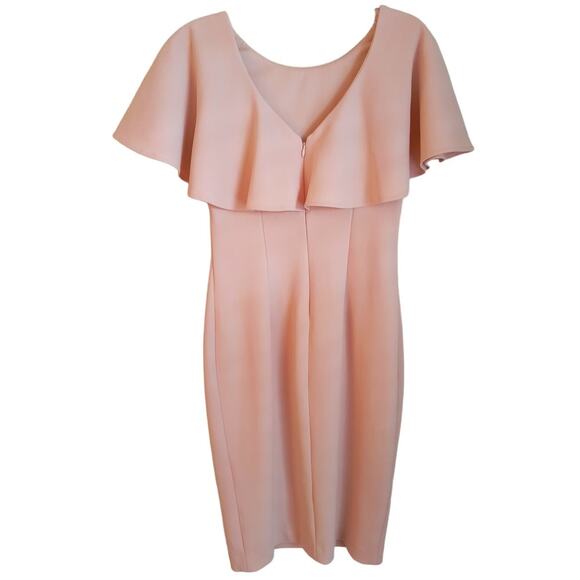 Calvin Klein Flutter Sleeve Dress Women's Size 2 Light Pink Knee Length Lined - Picture 4 of 14